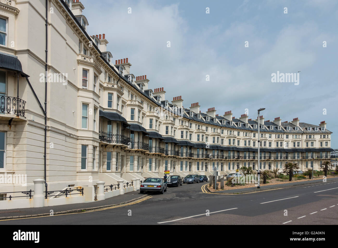 Marine Terrace Folkestone Seafront Apartments Flats Kent England Stock