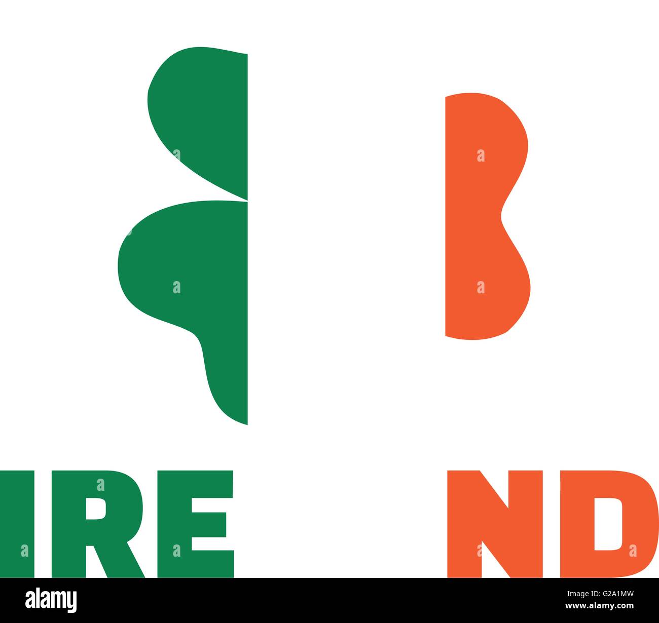 Clover with ireland flag colors and ireland word Stock Vector Image ...