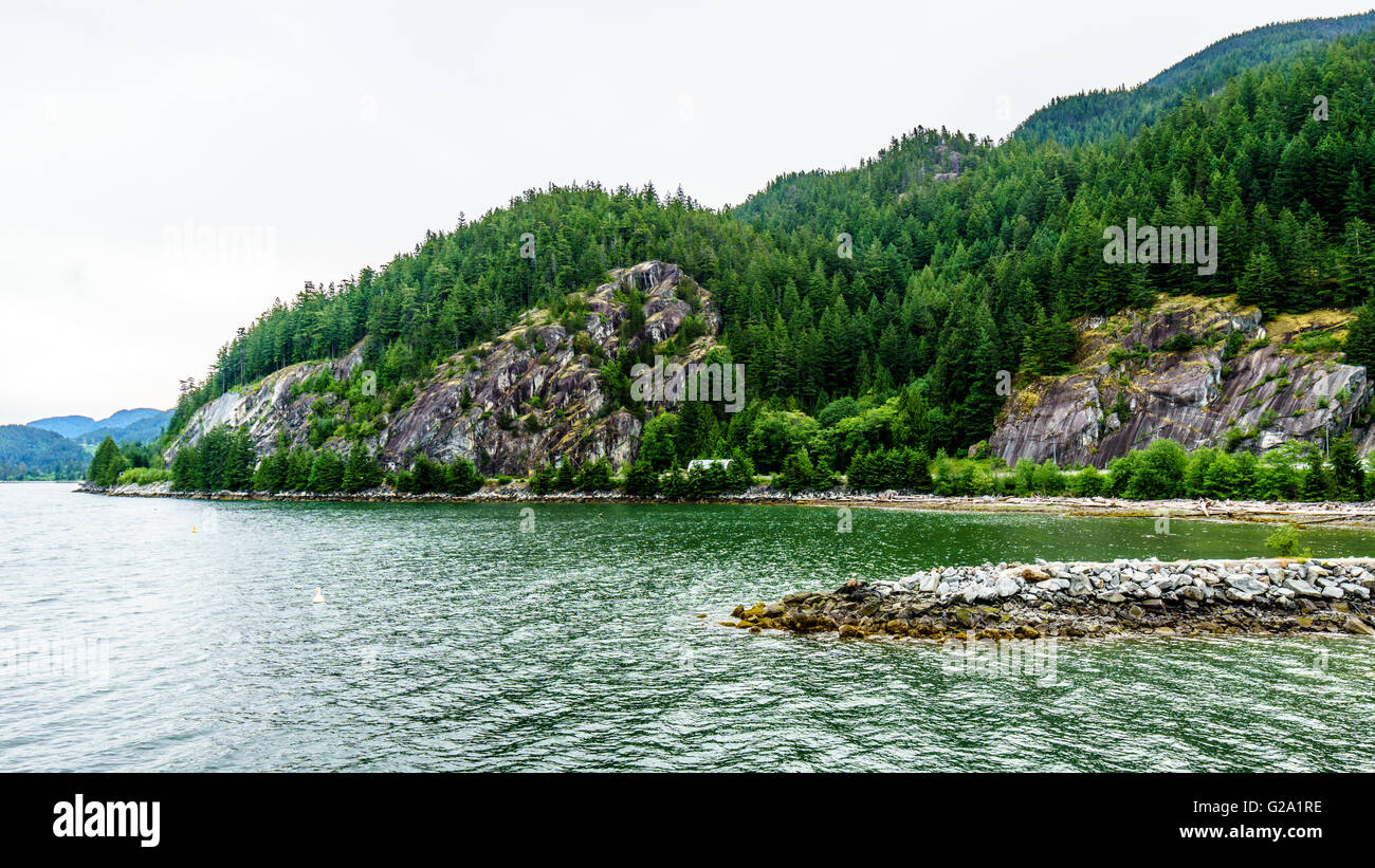 Howe Sound and the surrounding mountains near the town of Squamish British Columbia Stock Photo