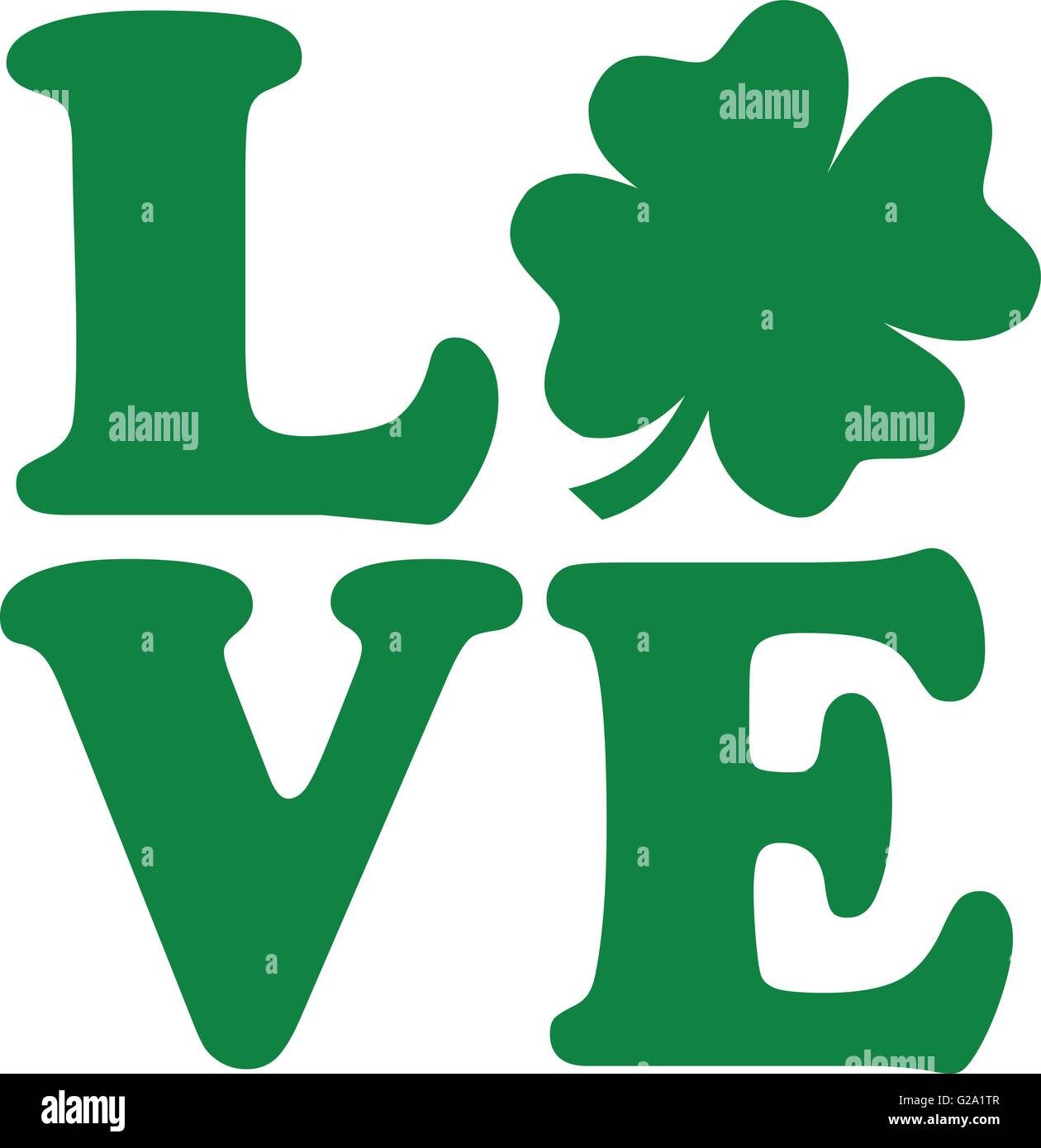 Love text with four-leaf clover Stock Vector Image & Art - Alamy