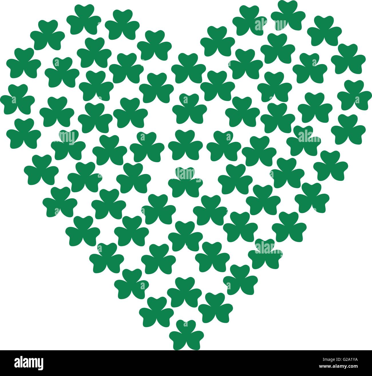 Heart composed with shamrocks - background Stock Vector