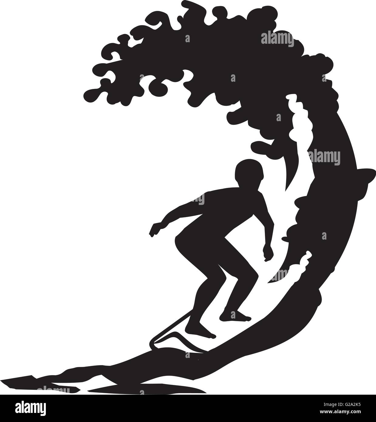 Big wave surfing Stock Vector Image & Art - Alamy