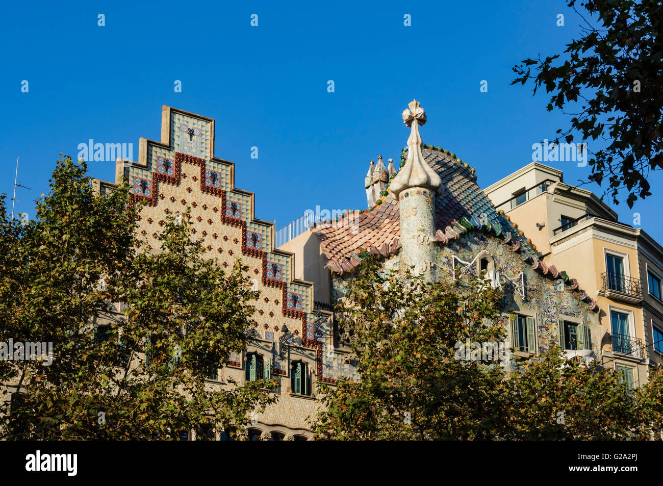 Casa Batllo by Antoni Gaudi, Passeig de Gracia, Barcelona, Spain Stock Photo