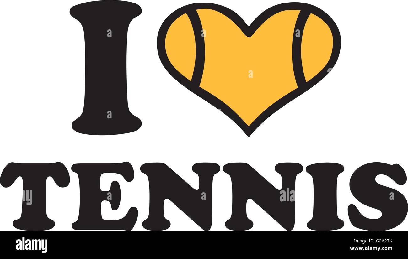 I love tennis with tennisheart Stock Vector Image & Art Alamy