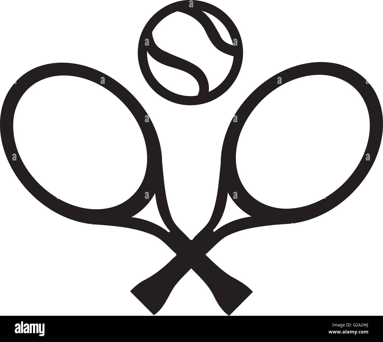 Tennis rackets crossed with ball Stock Vector Image & Art - Alamy