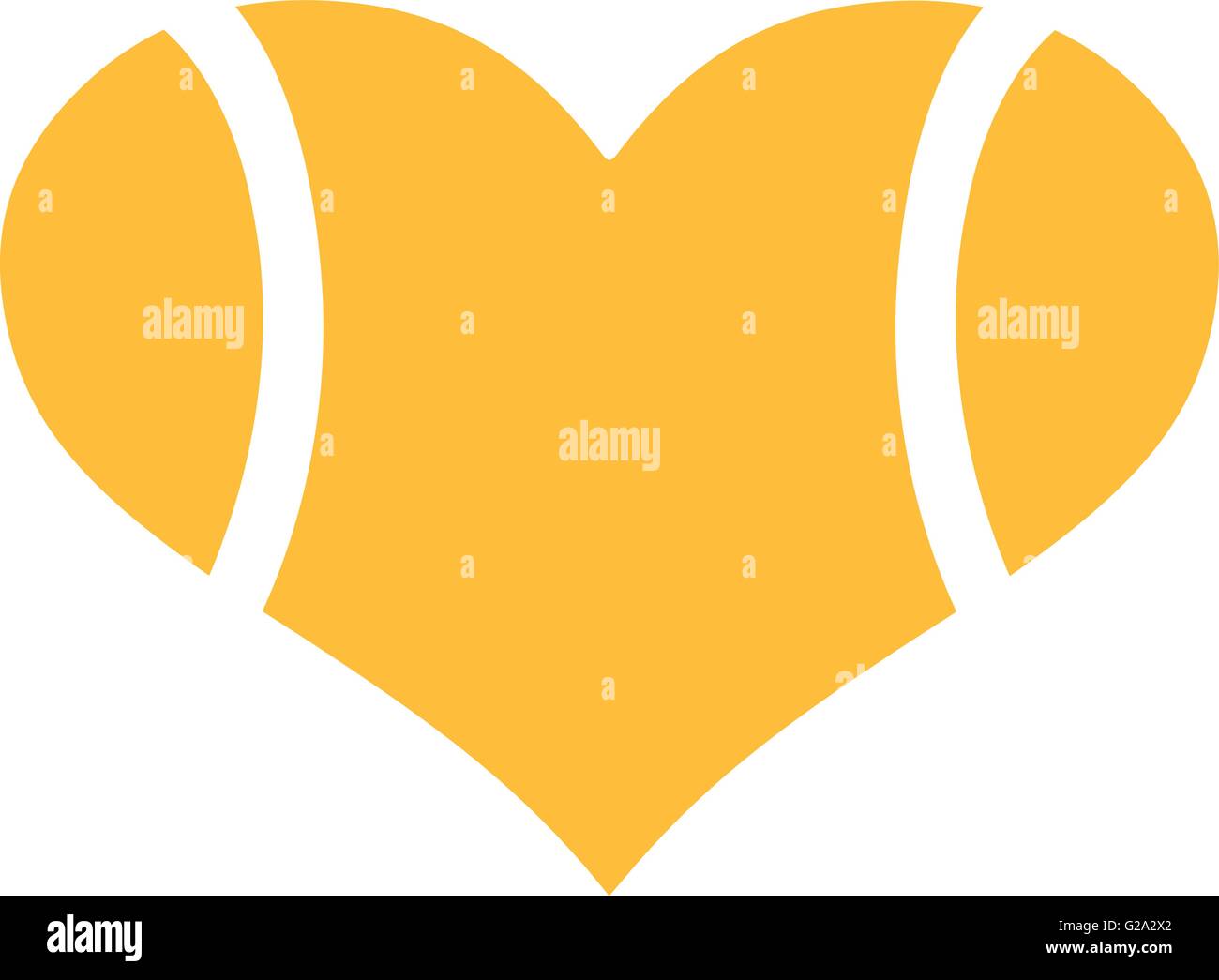 Yellow tennis ball heart Stock Vector Image & Art - Alamy