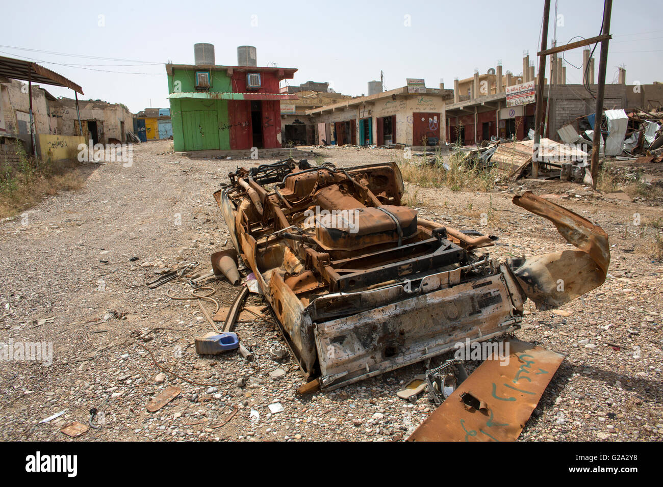 Jalawla, town in North Eastern Iraq being destroyed after heavy fighting between IS and Kurds/Militias Stock Photo