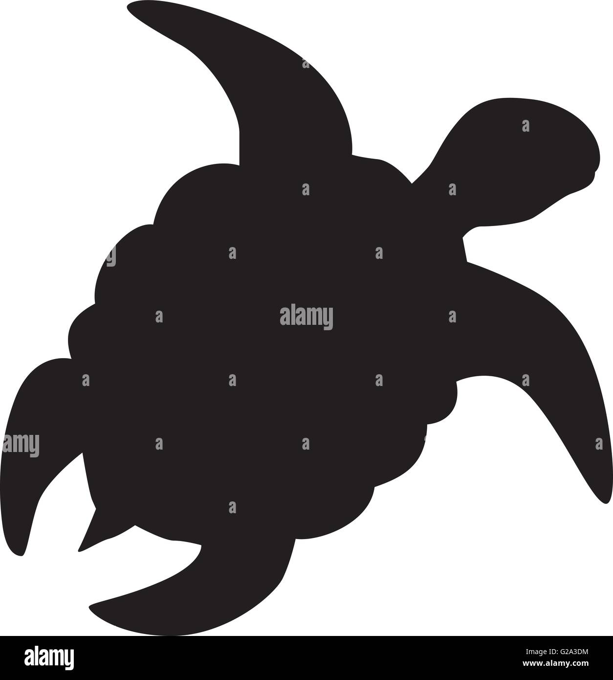 Turtle swimming silhouette Stock Vector Image & Art - Alamy