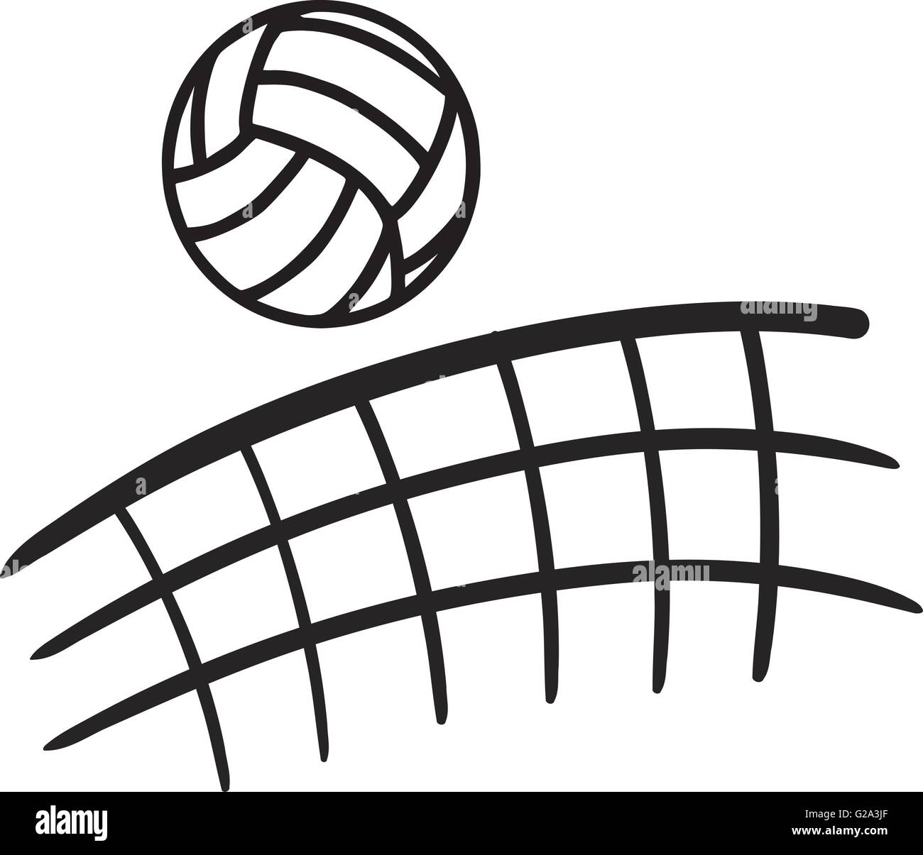 Download Volleyball flying over net Stock Vector Art & Illustration ...