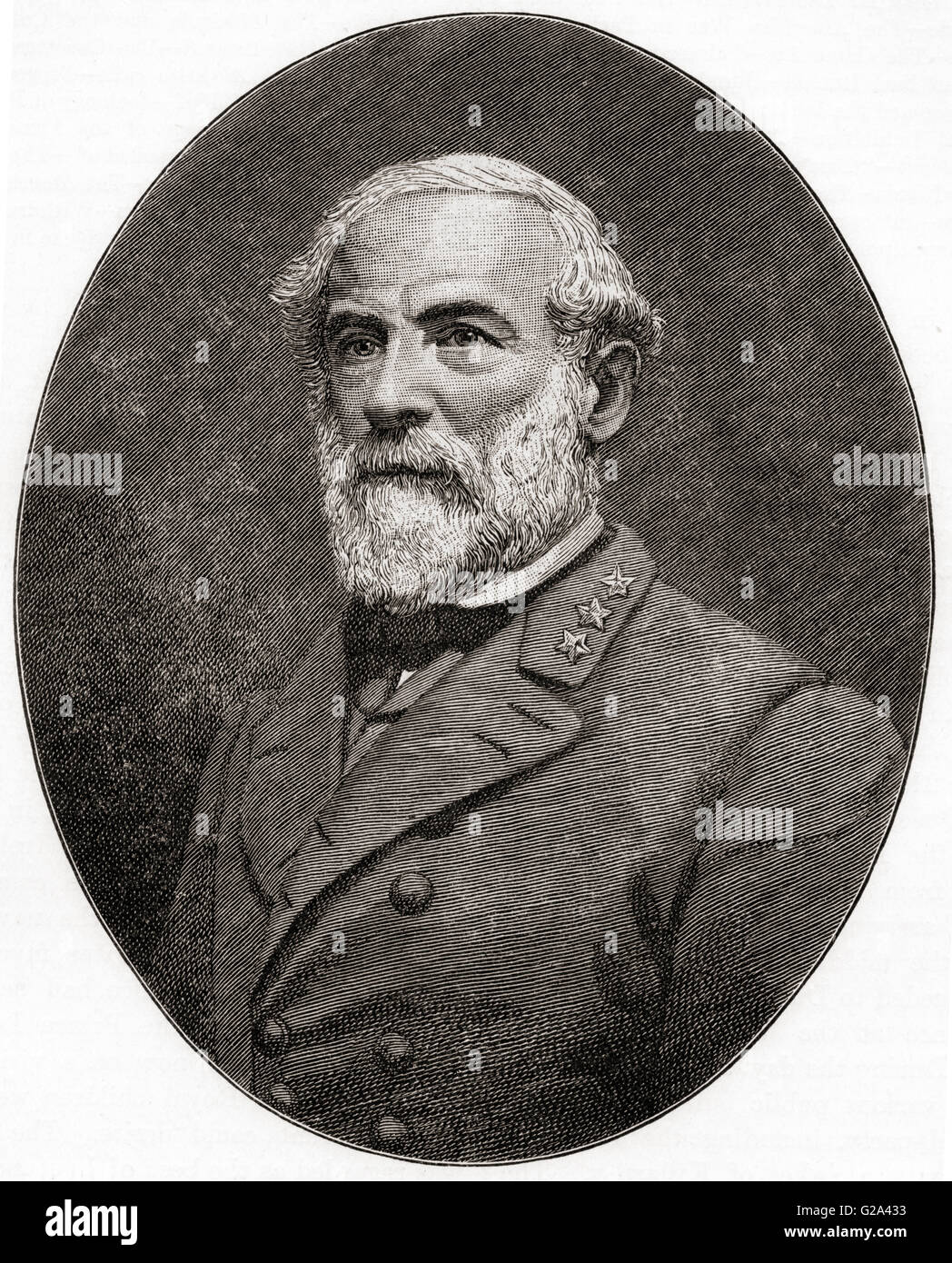 Robert Edward Lee,  1807 – 1870.  American general known for commanding the Confederate Army of Northern Virginia in the American Civil War. Stock Photo
