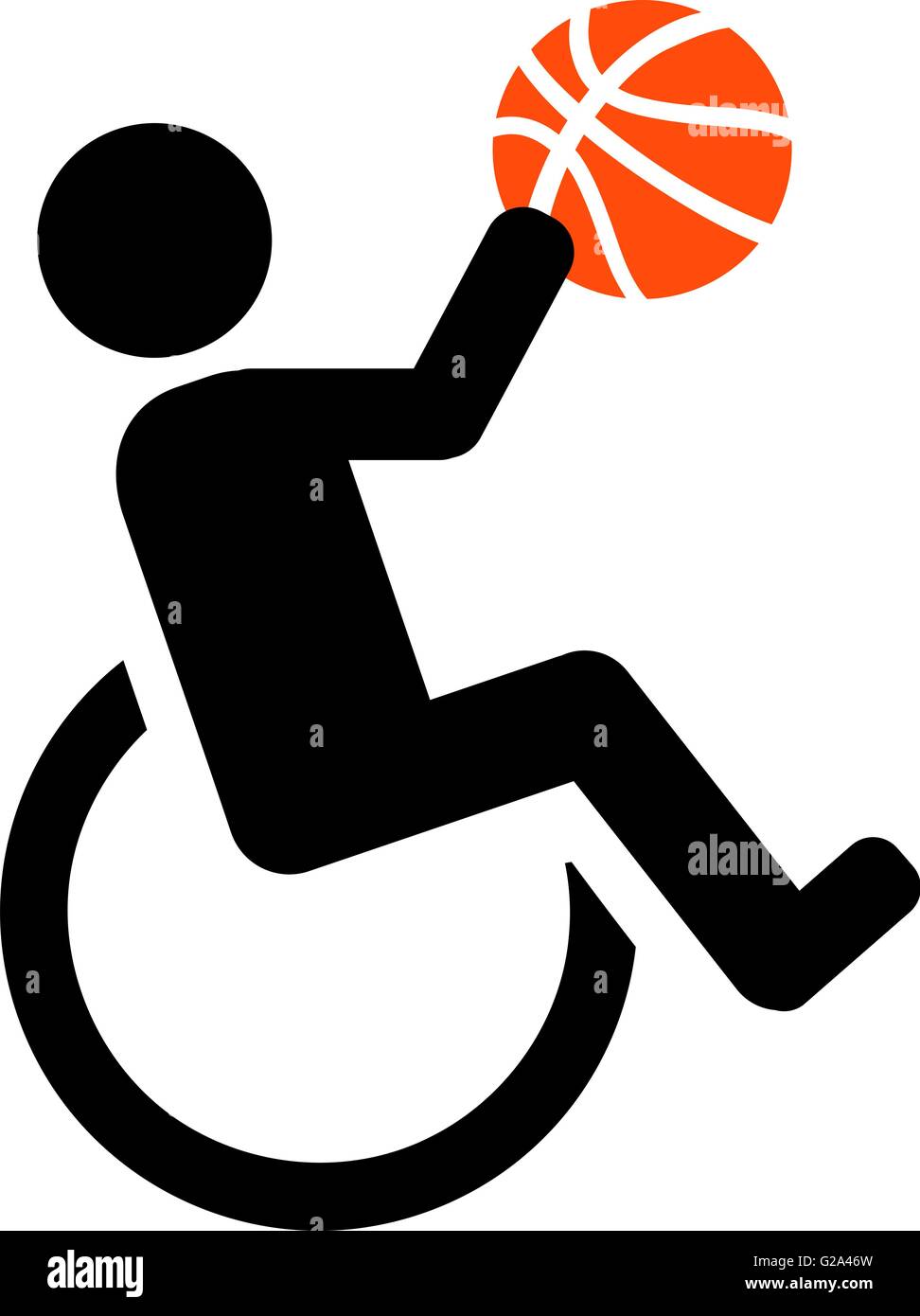 Wheelchair basketball pictogram Stock Vector