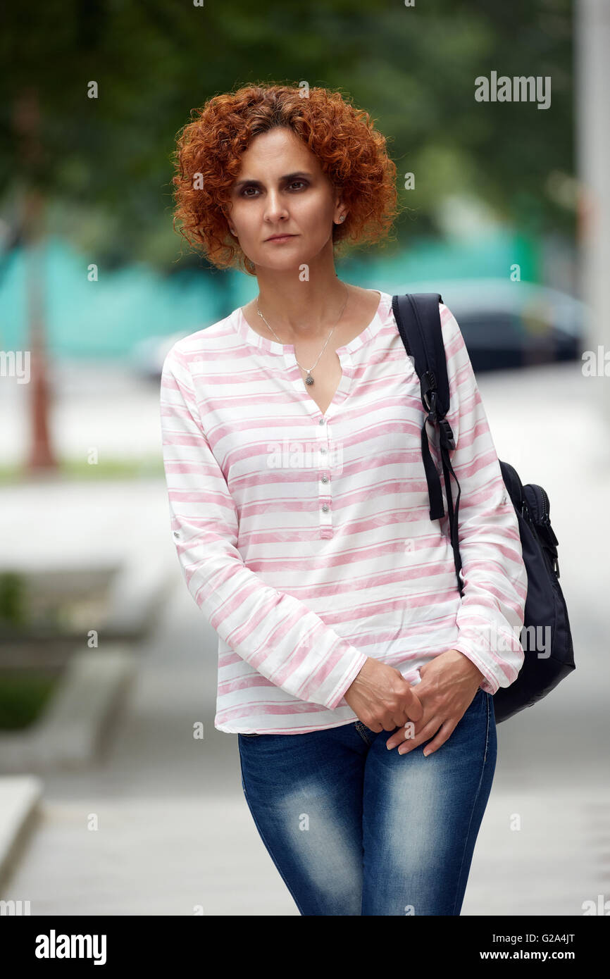 Candid portrait curly redhead woman hi-res stock photography and images ...