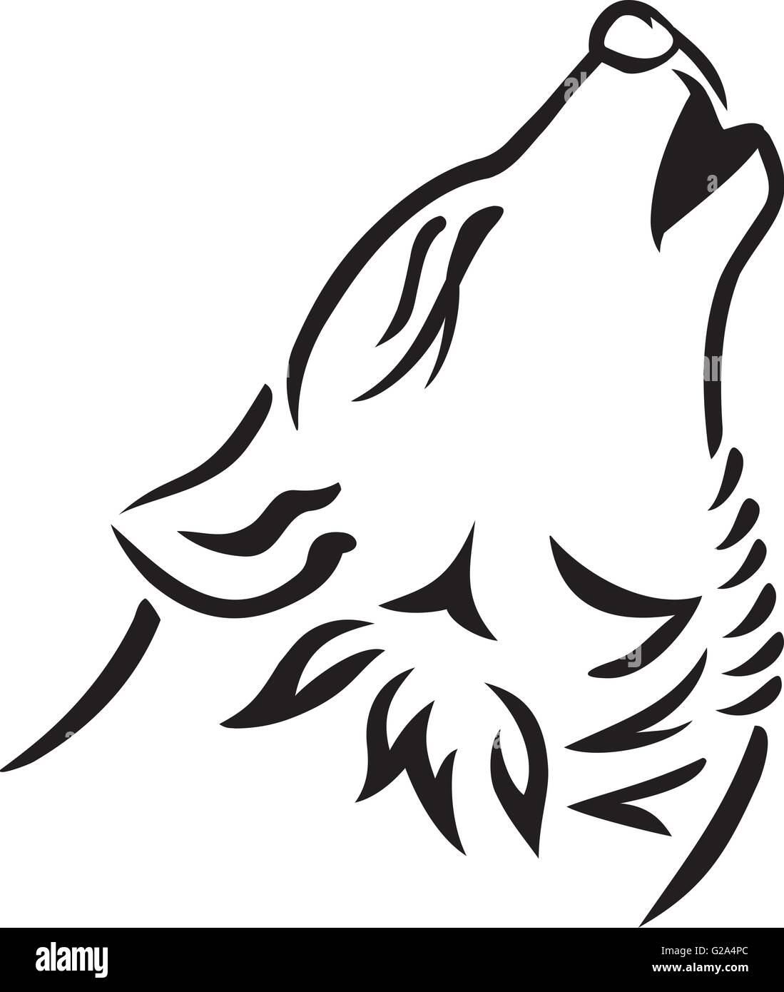 Wolf head howling Stock Vector Image & Art - Alamy