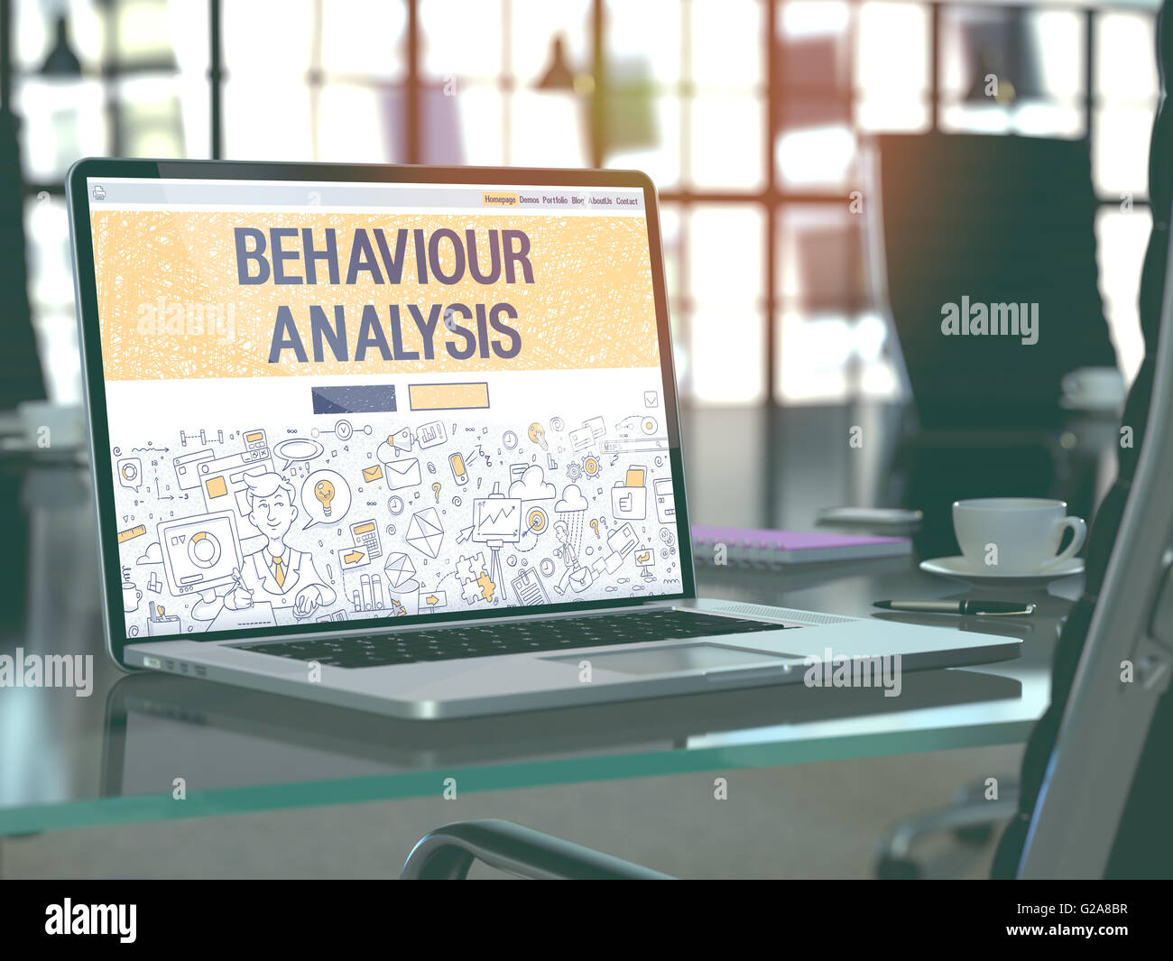 Laptop Screen with Behaviour Analysis Concept Stock Photo - Alamy