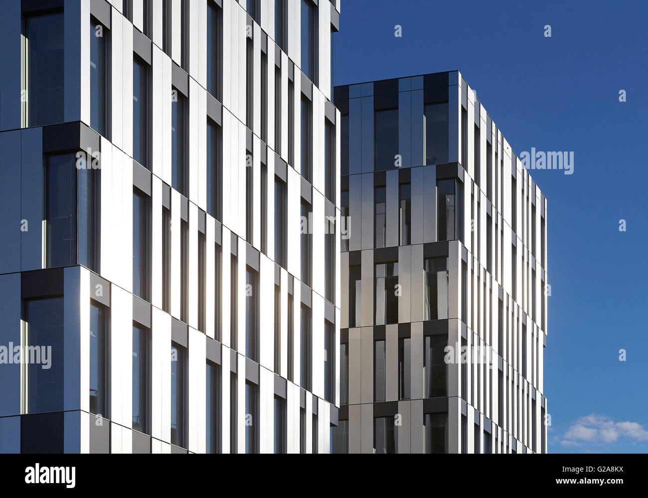 Facade panelling in perspective. Fornebuporten, Oslo, Norway. Architect: DARK, 2015. Stock Photo