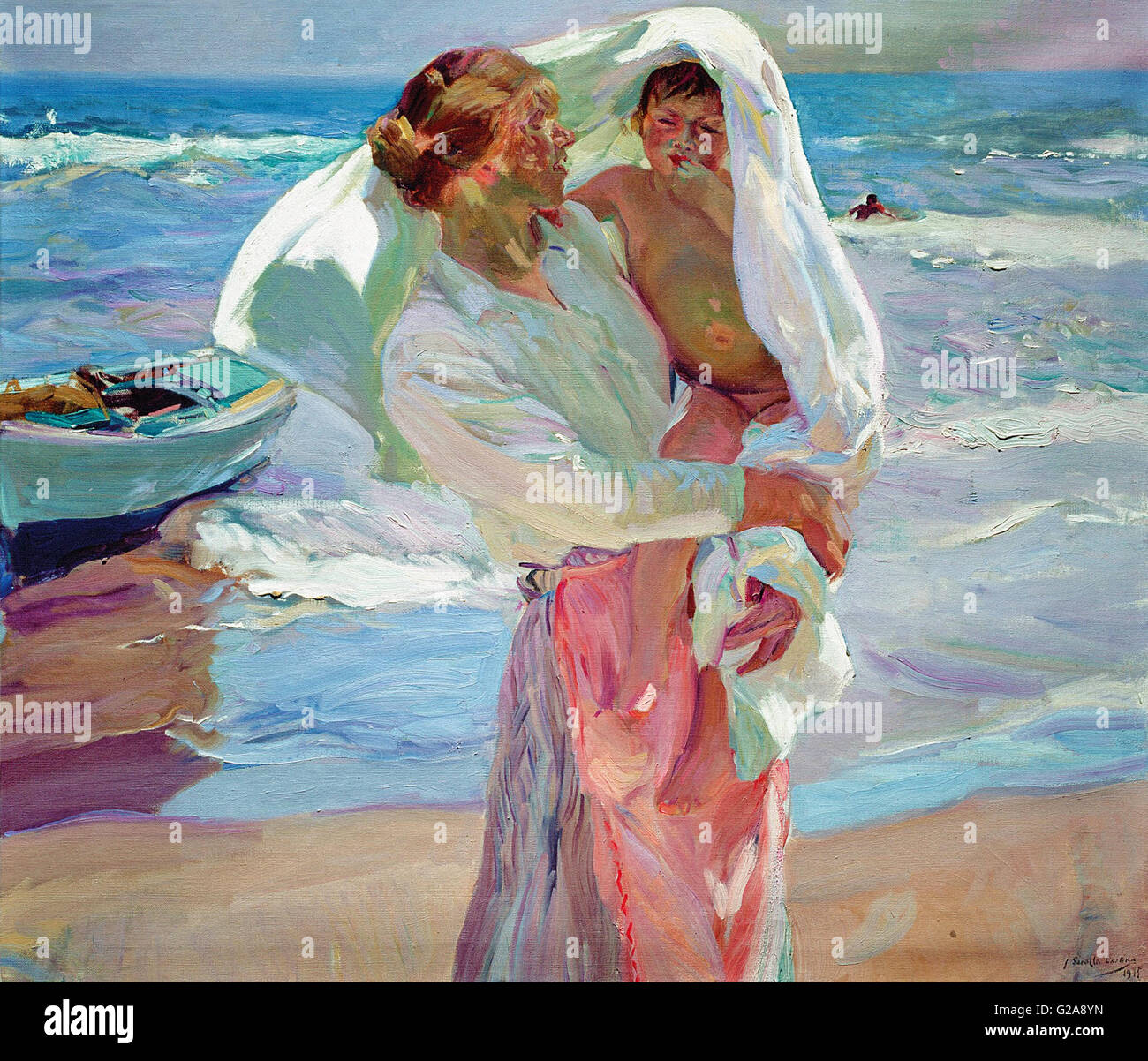Joaquín Sorolla y Bastida - After Bathing - Museo Sorolla Stock Photo ...