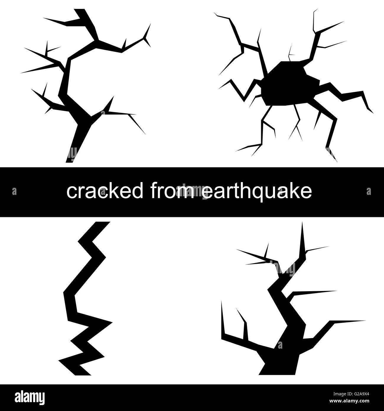Vector illustration of a crack from the earthquake Stock Vector