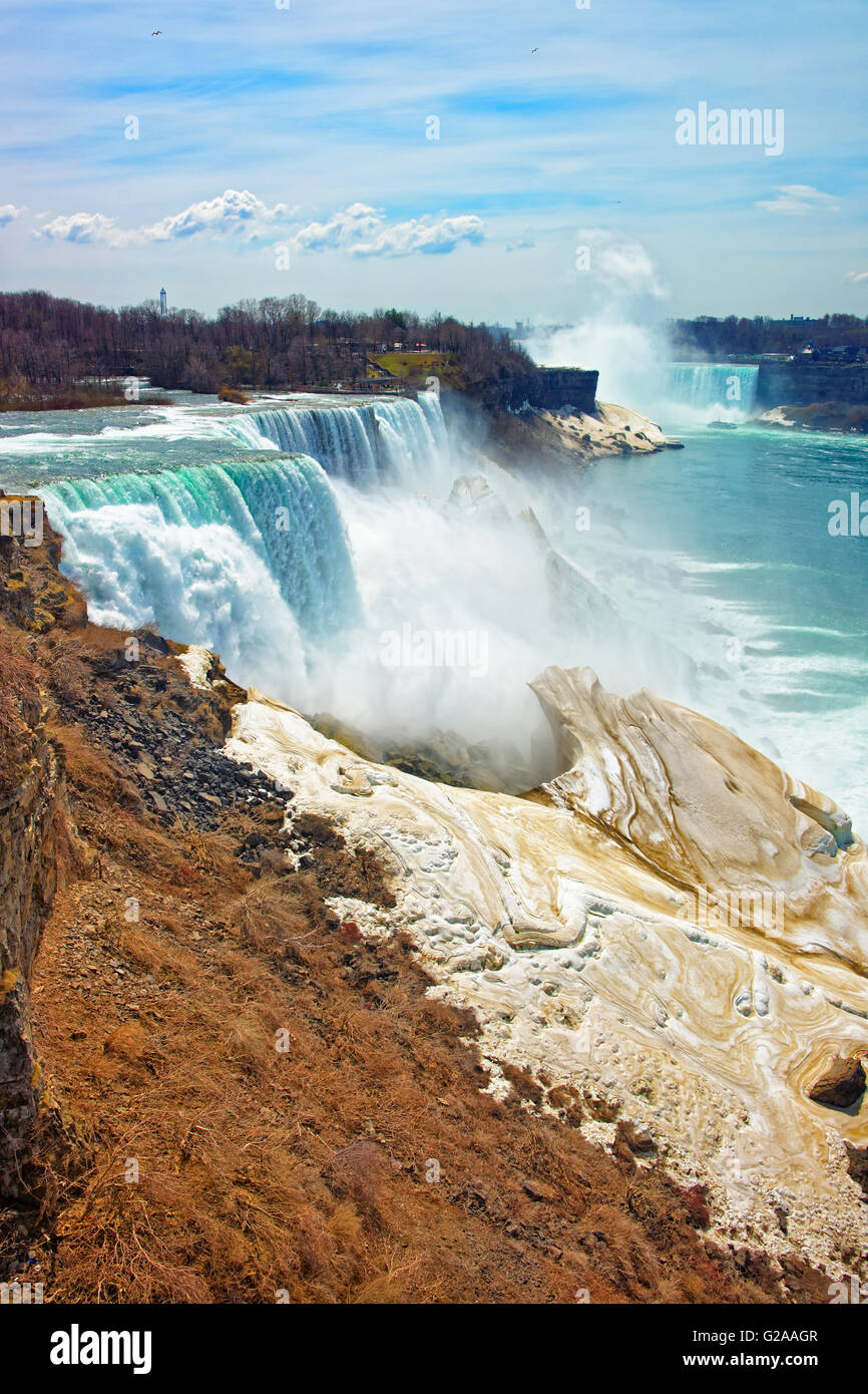Niagara Falls from the American side. A view from Niagara State Park on