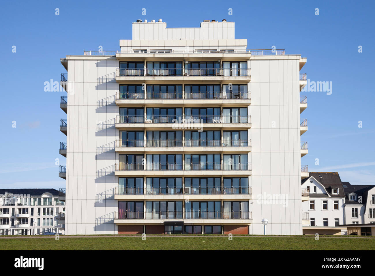 Apartment building on the island Norderney Stock Photo