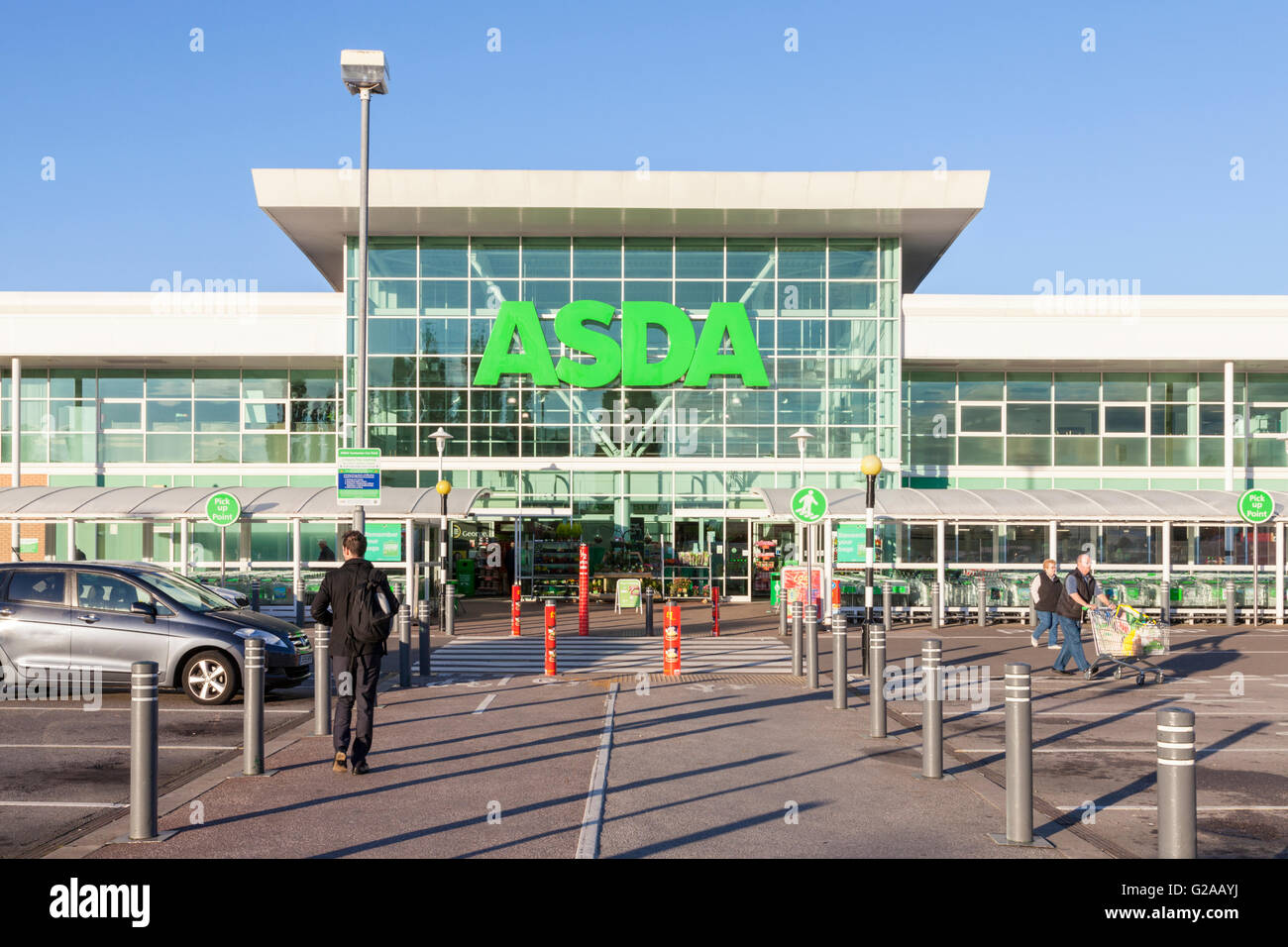 Front entrance to the Asda store, West Bridgford, Nottinghamshire, England, UK Stock Photo