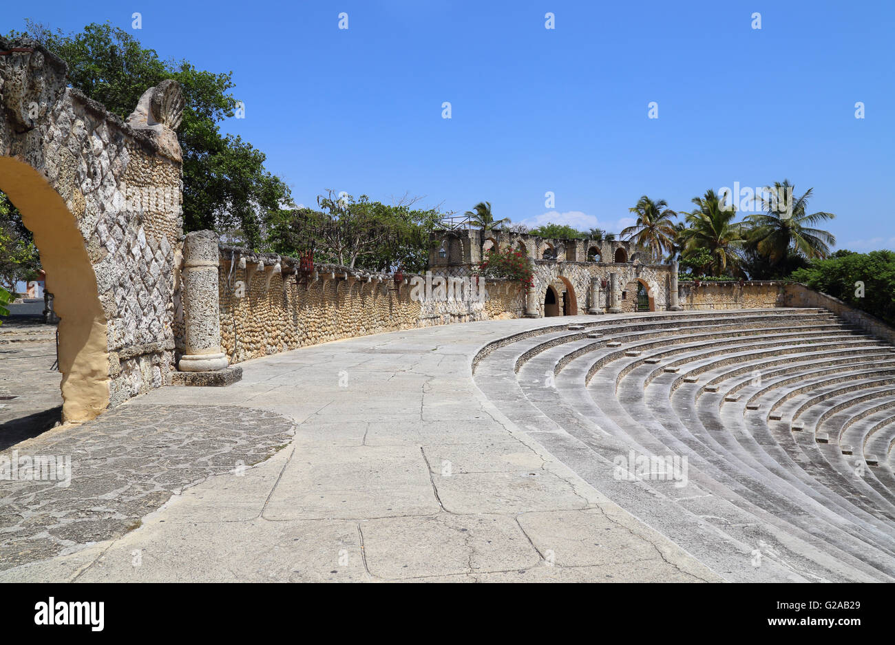 Amphitheater, Altos de Chavón, La Romana, Dominican Republic, replica Mediterranean village Stock Photo