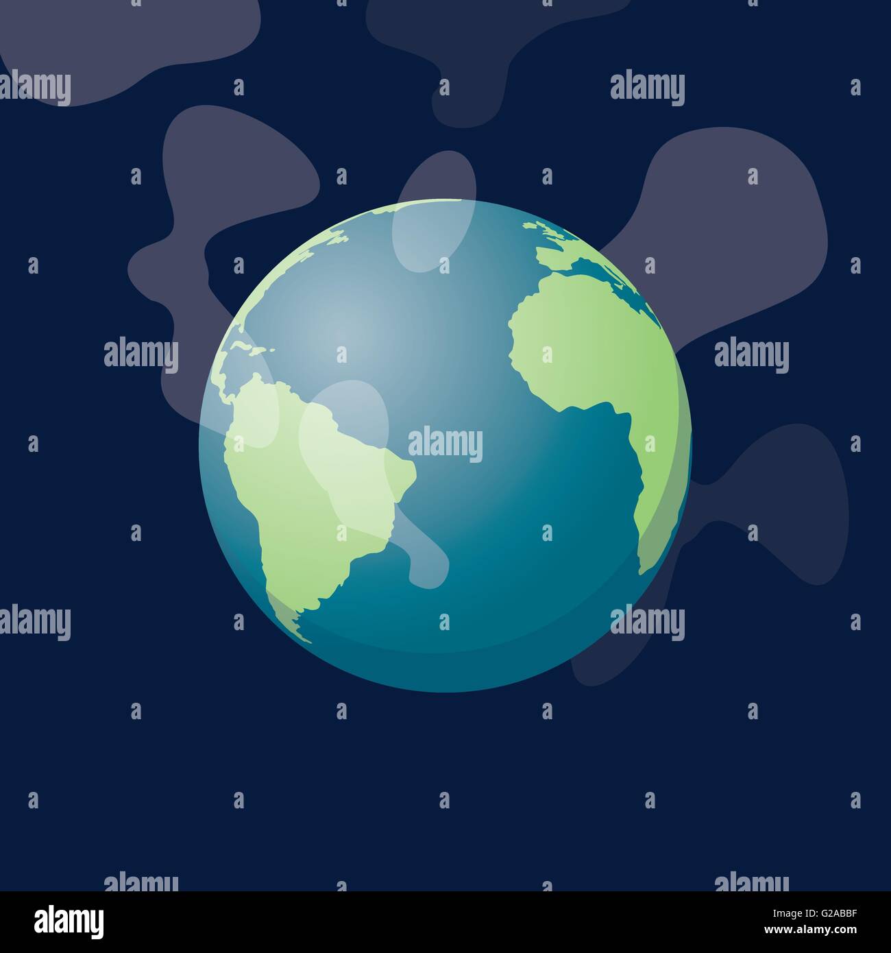 global warming illustration with warm world smoke vector graphic Stock Vector
