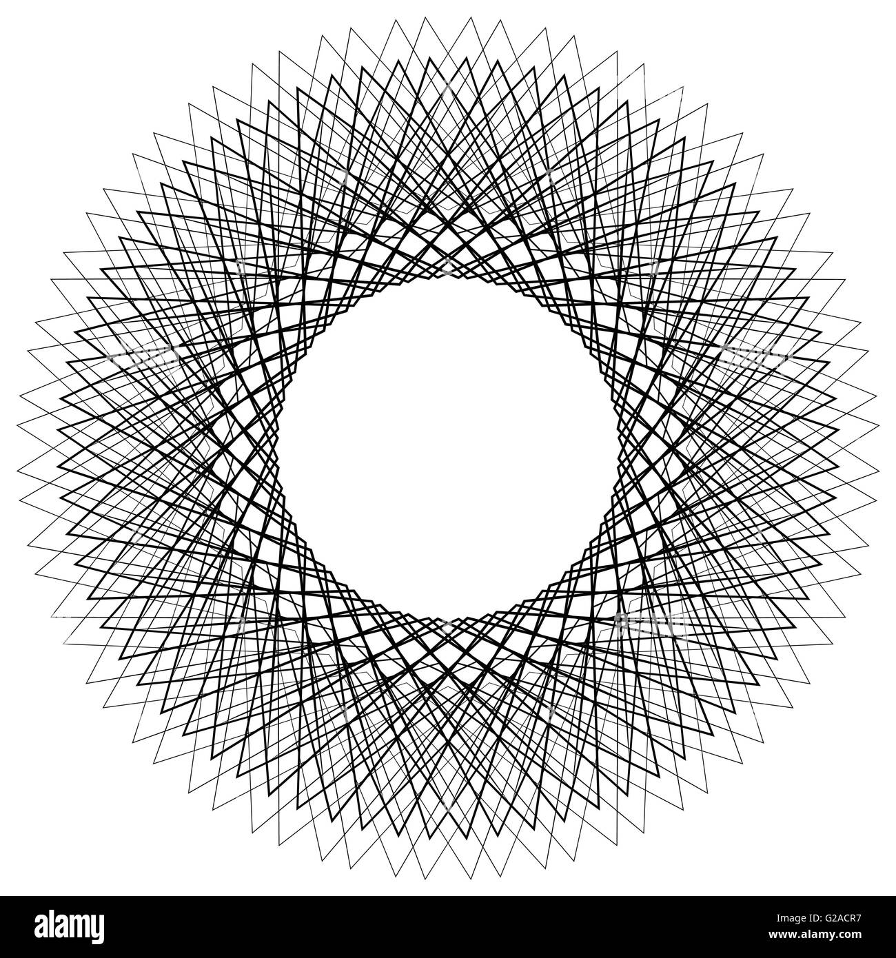 Circular liny illustration. Abstract circle. Monochrome geometric ...