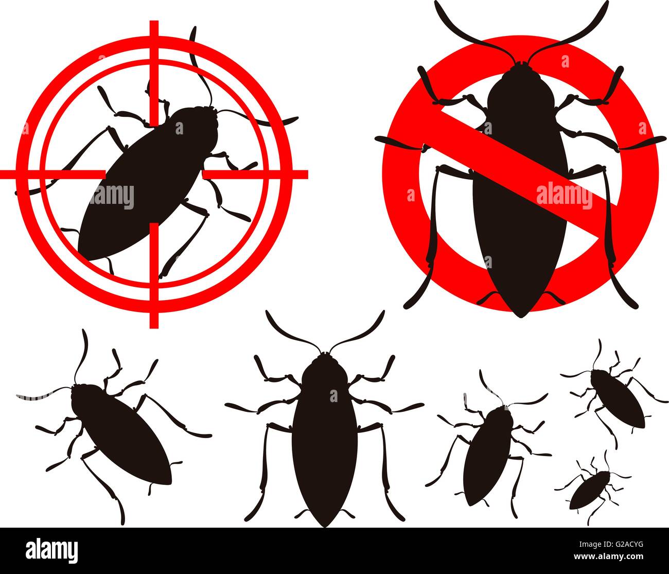 pest control or cockroach icon set. vector illustration Stock Vector