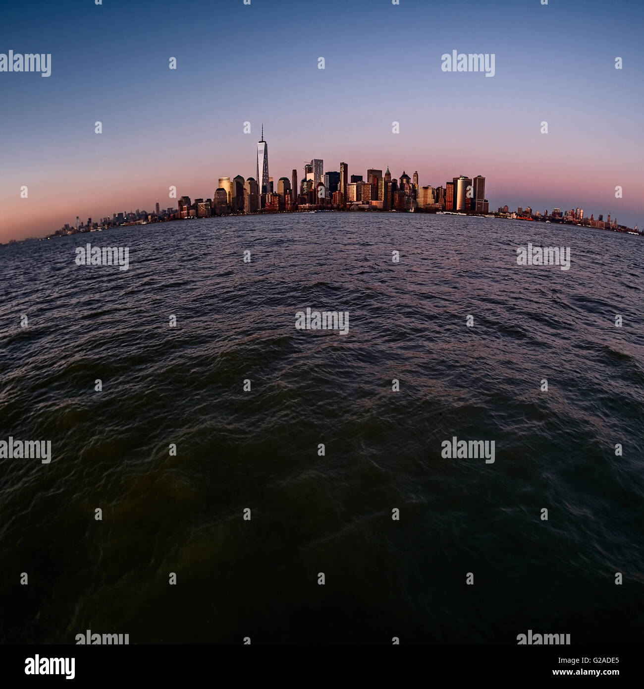 Urban skyline at dusk Stock Photo