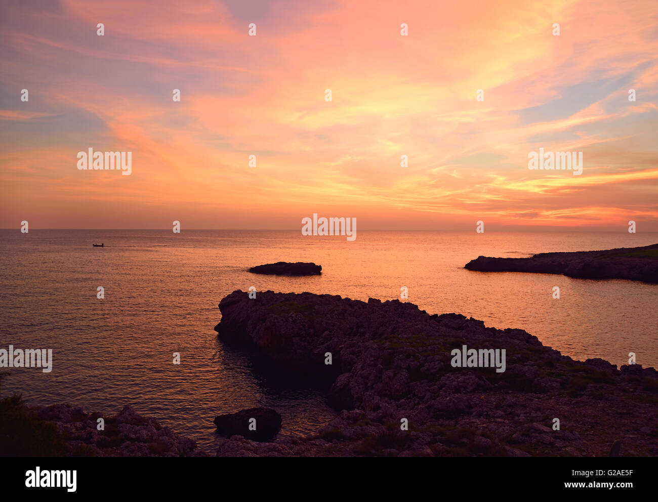 Colorful sunset sky over sea Stock Photo - Alamy