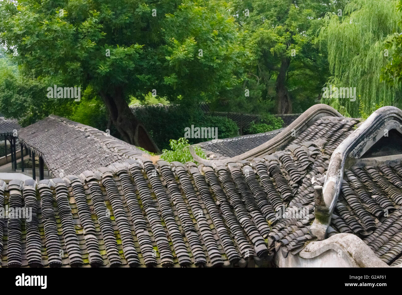 Long corridor in Humble Administrator's Garden, UNESCO World Heritage site, Suzhou, Jiangsu Province, China Stock Photo