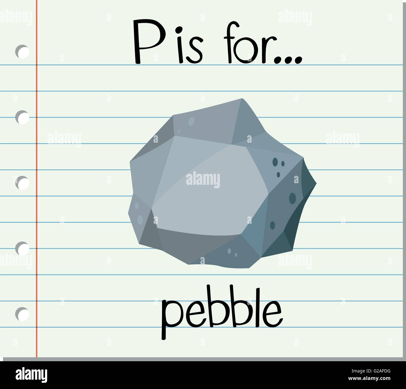Flashcard letter P is for pebble illustration Stock Vector Image & Art ...