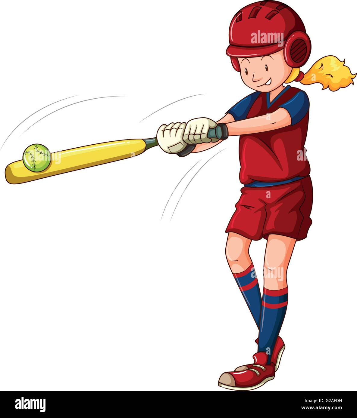 Woman athlete playing softball illustration Stock Vector Image & Art Alamy