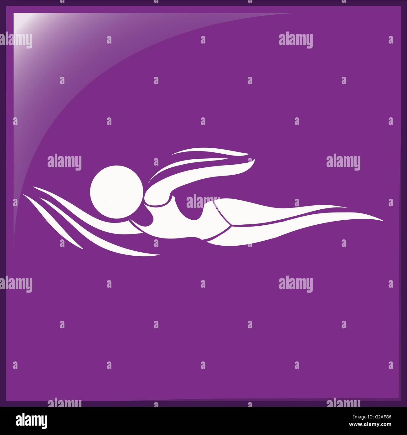 Sport icon of athlete doing swimming illustration Stock Vector Image ...