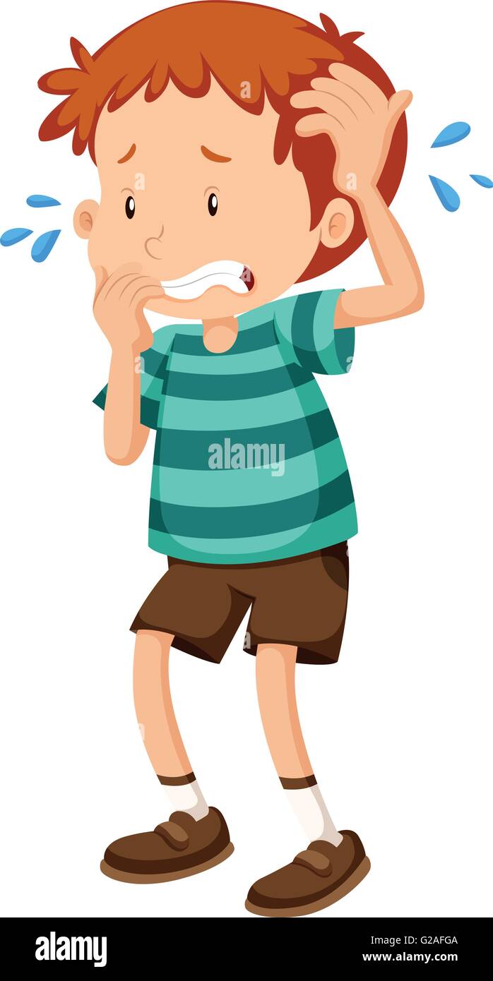 Nervous boy illustration hires stock photography and images Alamy