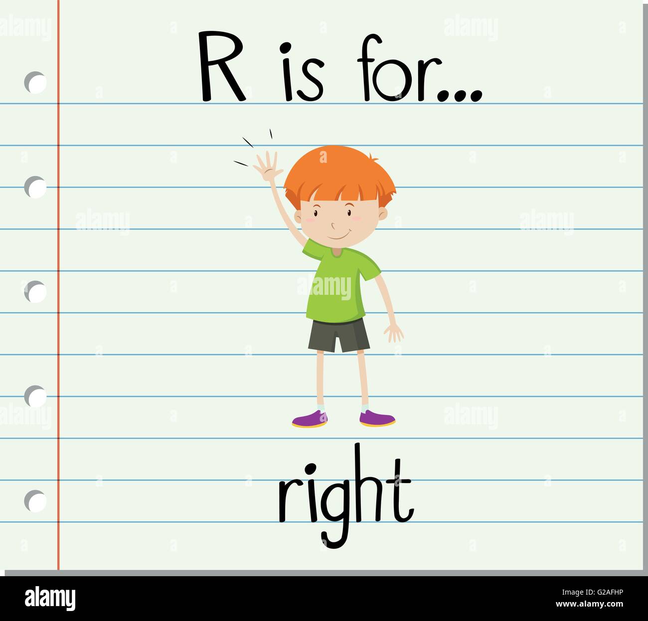 Flashcard letter R is for right illustration Stock Vector Image & Art ...