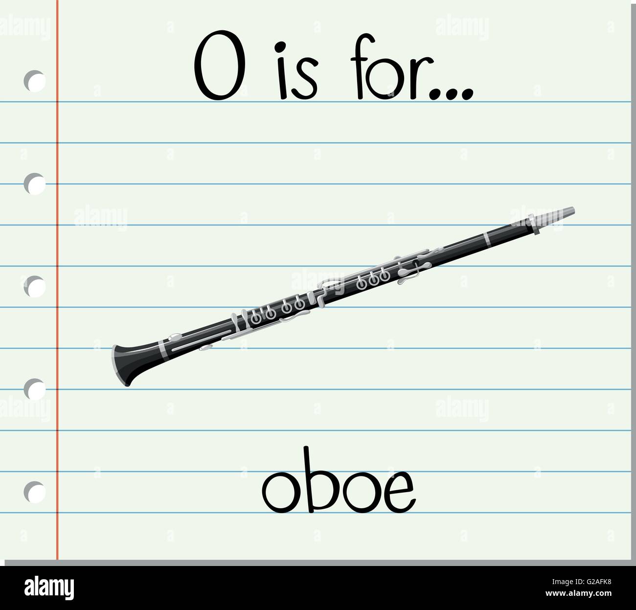 Flashcard letter O is for oboe illustration Stock Vector Image & Art