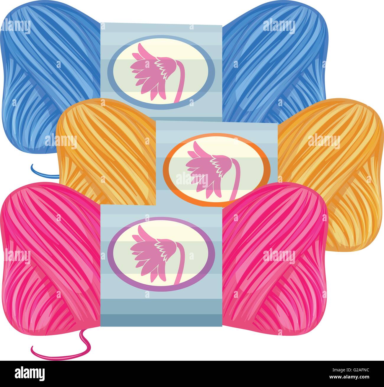 Knit Thread Vector Knitting thread in three colors illustration Stock Vector Image & Art ...
