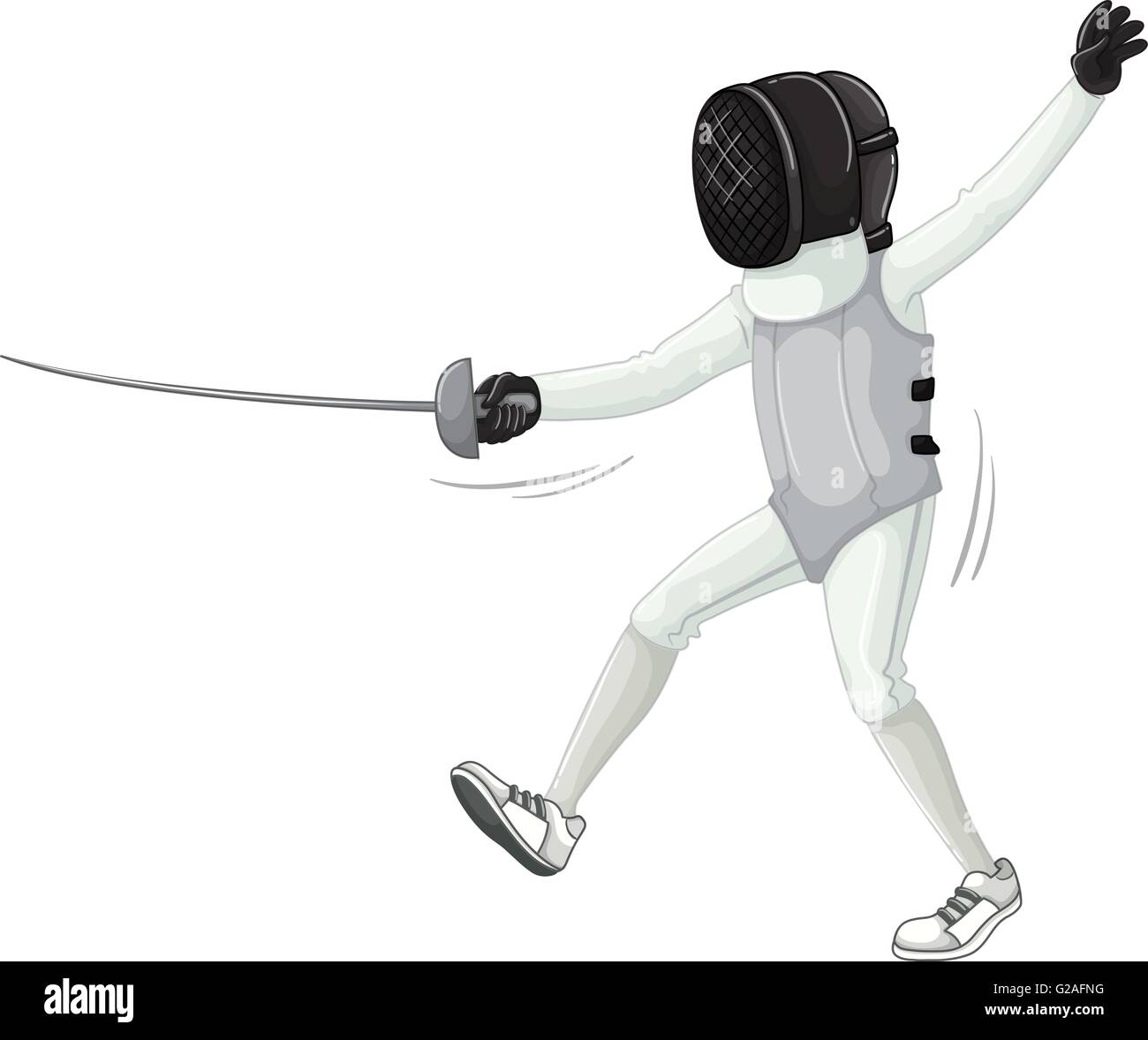 Athlete in fencing uniform with sword illustration Stock Vector Image