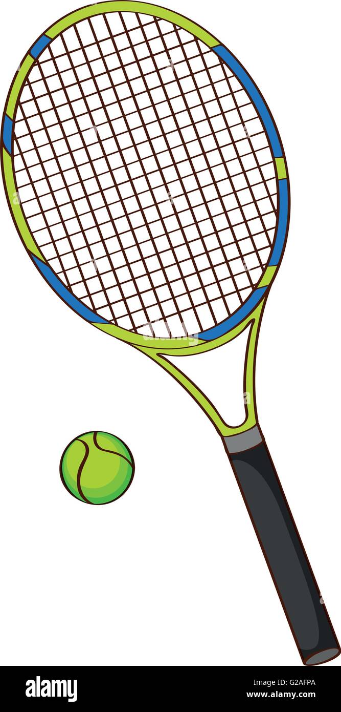 Tennis racket and tennis ball illustration Stock Vector Image & Art - Alamy