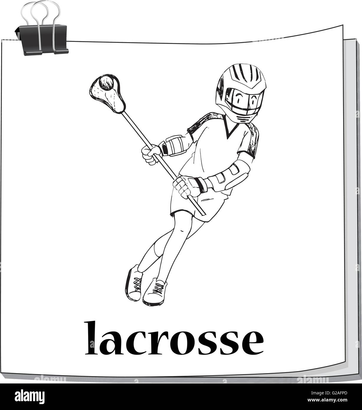 Doodle man playing lacrosse illustration Stock Vector Image & Art Alamy