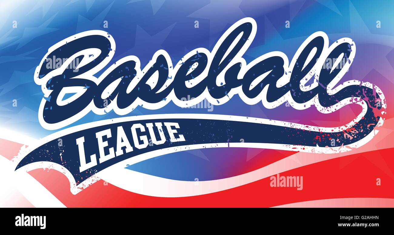 Baseball script on an American flag background Stock Vector Image & Art ...