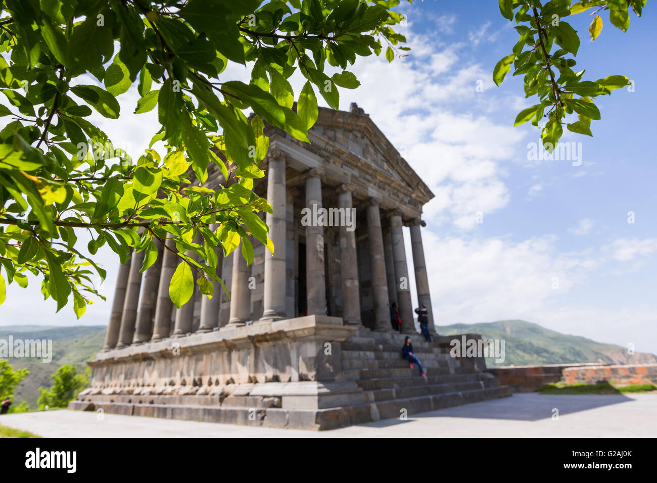 Ancient Garni pagan Temple, the hellenistic temple in Armenia Stock ...