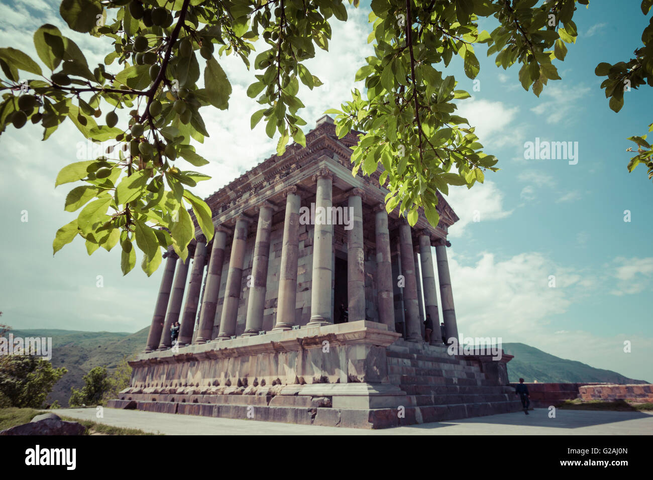 Ancient Garni pagan Temple, the hellenistic temple in Armenia Stock ...