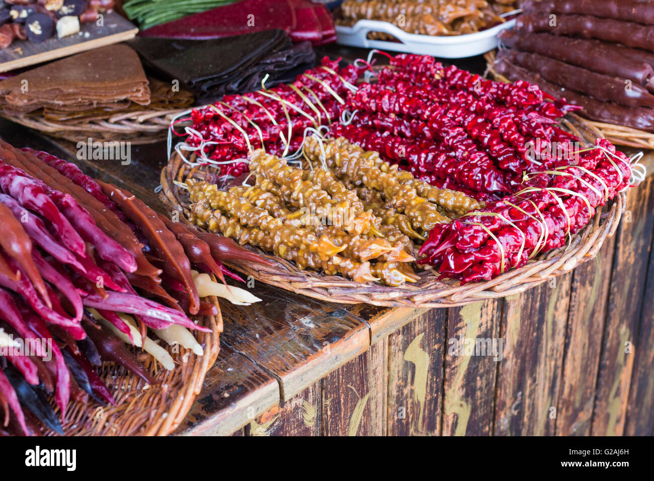 Churchkhela at the street market in Stock Photo Alamy