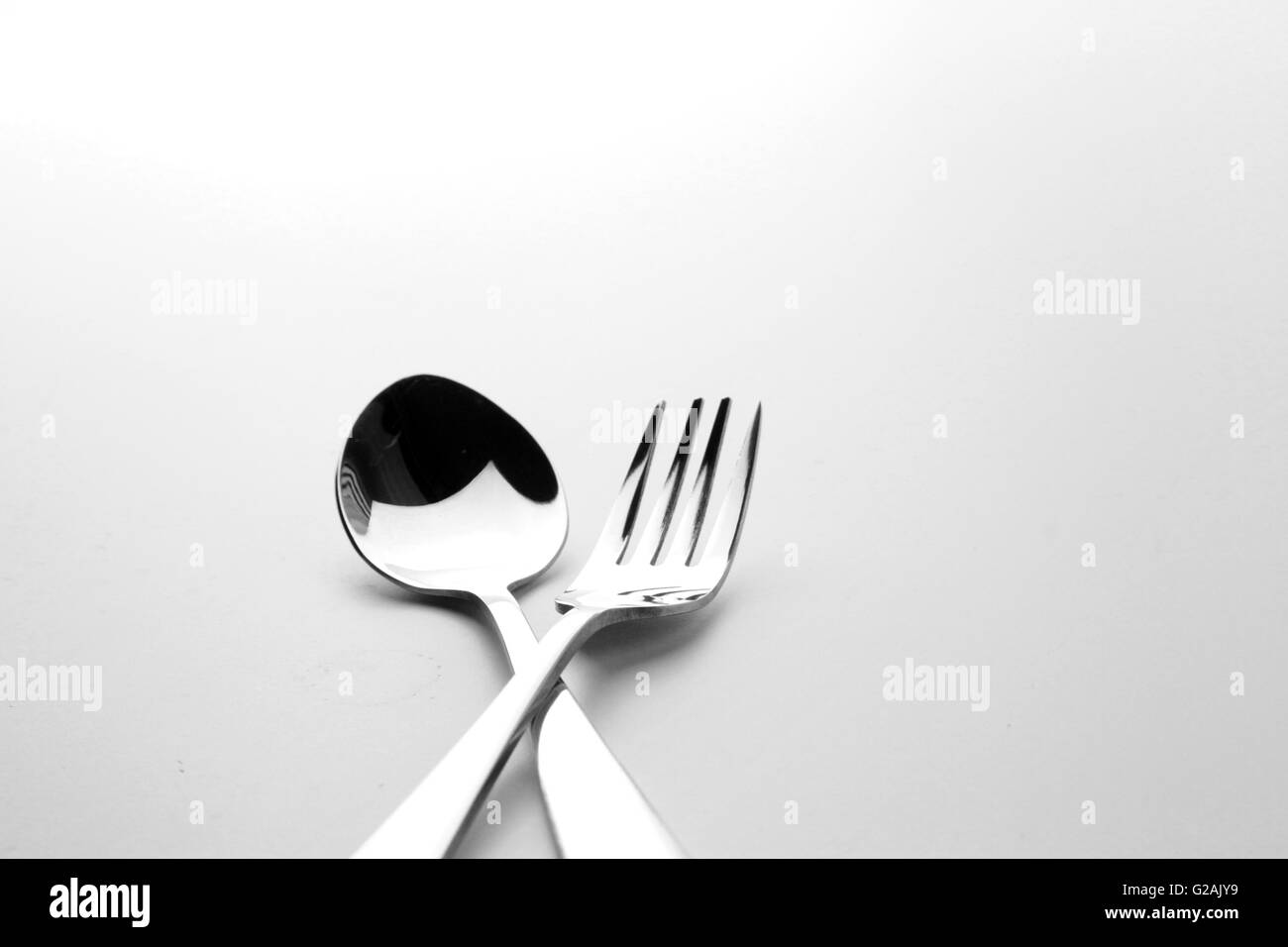 fork and spoon Stock Photo