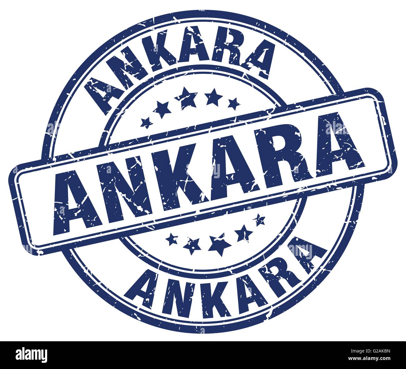 Ankara blue grunge round vintage rubber stamp Stock Vector Image & Art ...