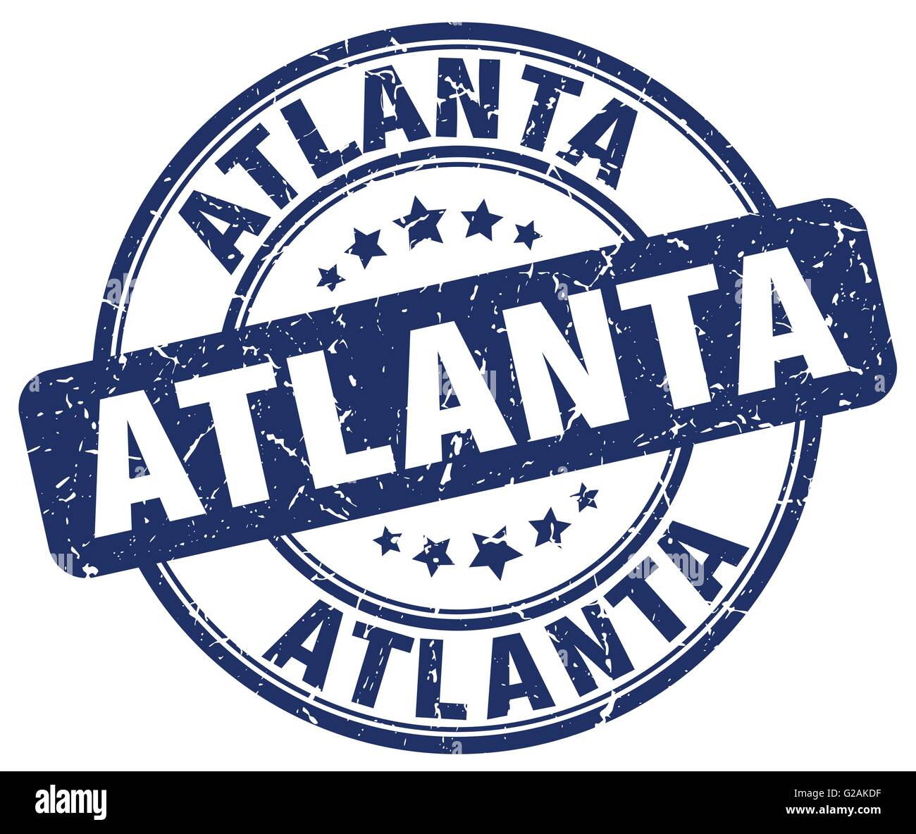 Atlanta blue grunge round vintage rubber stamp Stock Vector Image & Art ...