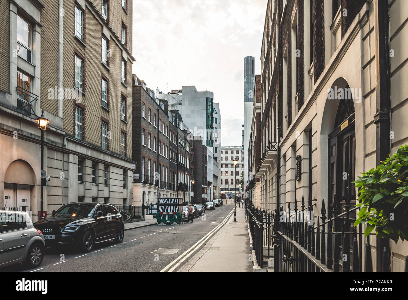 LONDON, UK - AUGUST 22, 2015: View of Craven Street in London. Empty at evening. Stock Photo