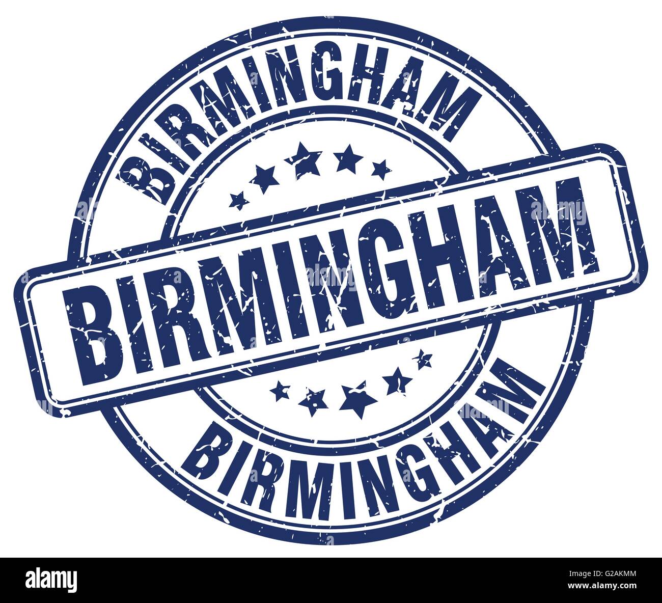 Birmingham blue grunge round vintage rubber stamp Stock Vector Image ...